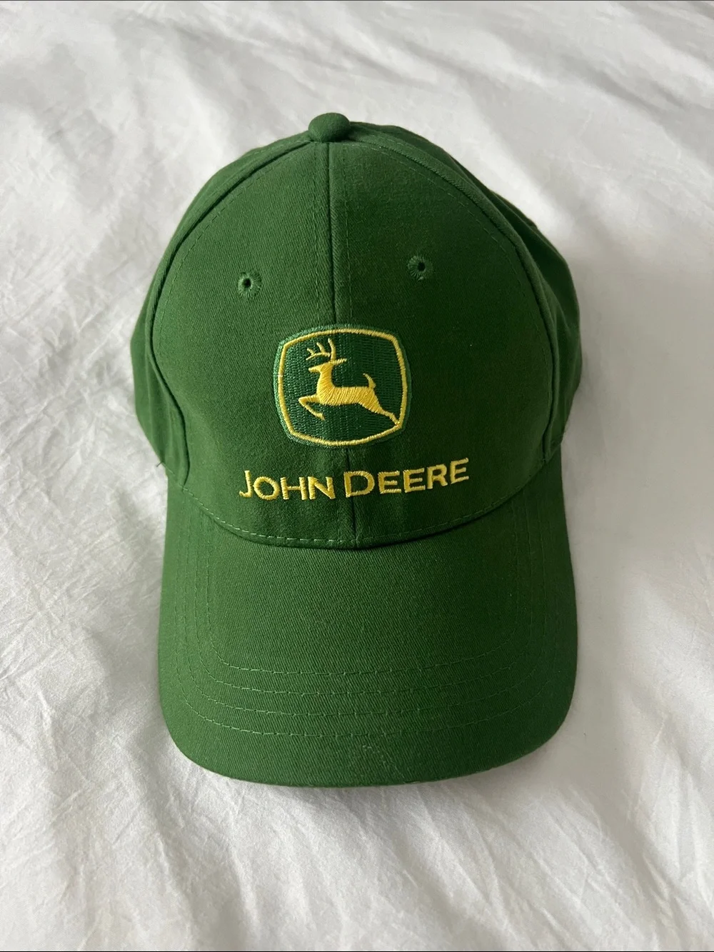 John Deere Green Hat with Yellow Logo Embroidery